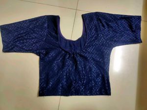 Stylish Blue Patterned Blouse