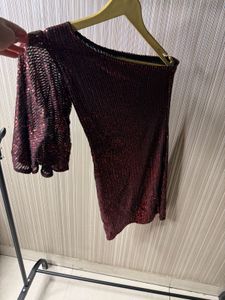 Sparkling One-Shoulder Mini Dress