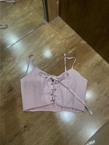 Pink Corset Style Crop Top