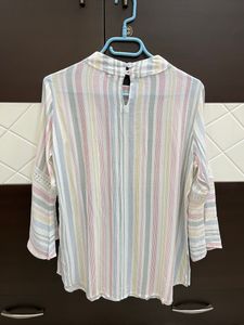 White Coloured Stripe Top