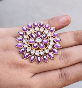Beautiful Kundan Colourfull 5 Big Rings
