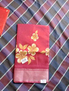 Beautiful Red Floral Saree