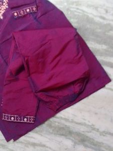 Embroidered Purple Kurta Set