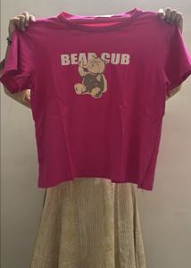 Cute Pink Teddy Bear Graphic T-Shirt