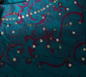 Teal Ethnic Print Anarkali Kurti