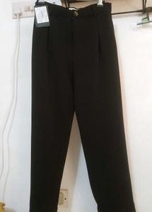 Black High-Waisted Tailored Trousers