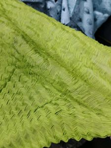 Vibrant Green Textured Scarf