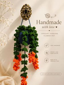 Handmade Crochet Hanging Flower Pot ❤️