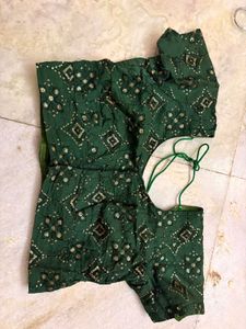 Green Embroidered Lehenga with Colorful Dupatta