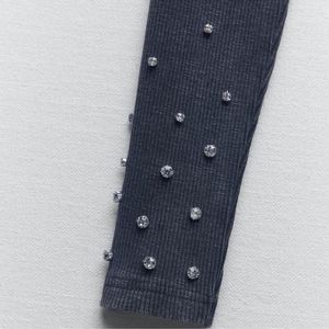 Brand New L Edition Rhinestone Cotton Crop Top