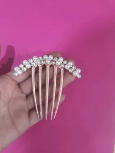 Elegant Pearl &amp; Crystal Hair Comb