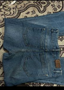 Flared Blue Denim Jeans
