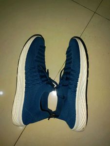 Blue Knit Sneakers