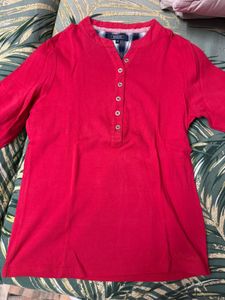 Bright Red Henley Top