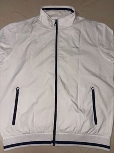 Men's White pape jeans bomber Jacket