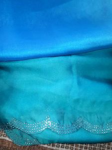 Stunning Ombre Blue Saree with Embellished Border