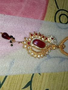 Elegant Ruby Pendant Necklace &amp; Earrings Set