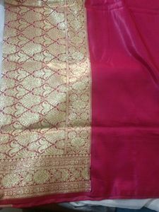 New Pure Katan Banarasi Saree Black And Pink