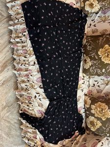 Chic Floral Print Black Dress