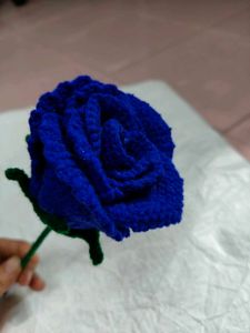 Handmade Crochet Blue Rose