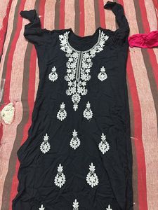 Chikan Kari Black Kurta