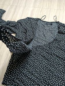 Polka Dot Tie Front Blouse