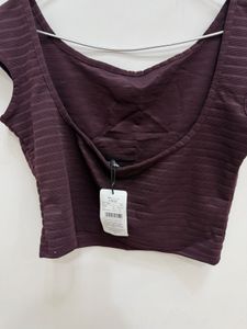 Shein Off-Shoulder Textured Crop Top