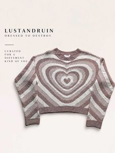 HEART PATTERN KNIT SWEATER