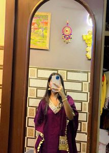 Afghanii cord set Elegant Purple Kurta and salwar