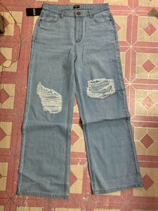 Ripped Wide Leg Jeans