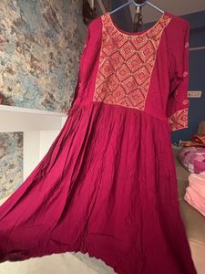 maroon ethnic gown