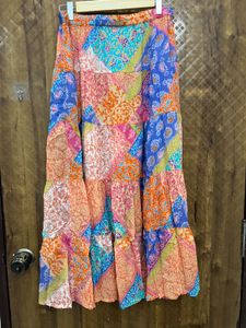Bohemian Patchwork Tiered Maxi Skirt