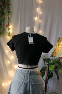 Ribbed Black Crop Top