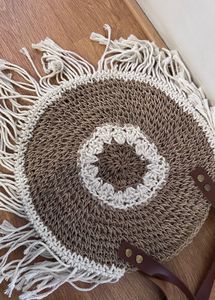 Boho Macrame Fringe Tote Bag
