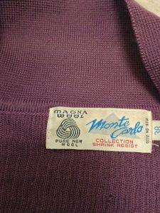 Vintage Purple Knit Cardigan With Collar