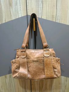 Vintage Brown Leather Shoulder Bag