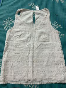 White Eyelet Sleeveless Top