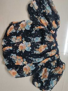 Floral Print Sheer Puff Sleeve Dress