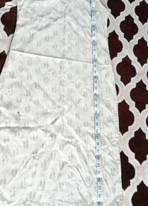 White Printed Sleeveless Kurta