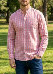Richlook New Pink Plaid Casual Shirt