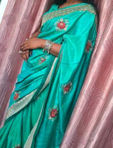 🦚Elegant Teal Saree🦚