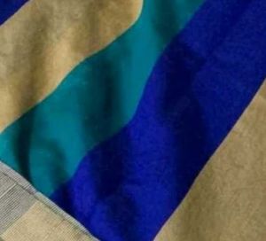 Beautiful Teal &amp; Blue Striped Saree