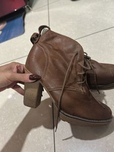Brown Heeled Ankle Boots
