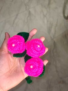 Handmade Crochet Rose gajra set