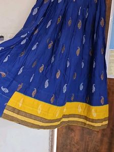 Blue And Yellow Bandhani Lehnga