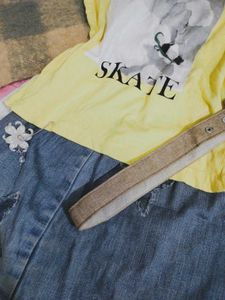 Yellow Graphic T-Shirt fitted los Angeles y2k