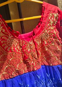 Elegant Blue Anarkali Kurta Set