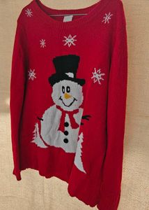 red winter sweater