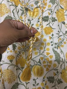 Yellow Floral Print Kurta