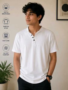 Men's Soft & Breathable Henley Tee
